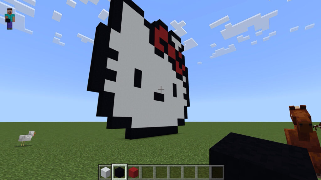 Como Fazer A Hello Kitty No Minecraft em Pixel Art