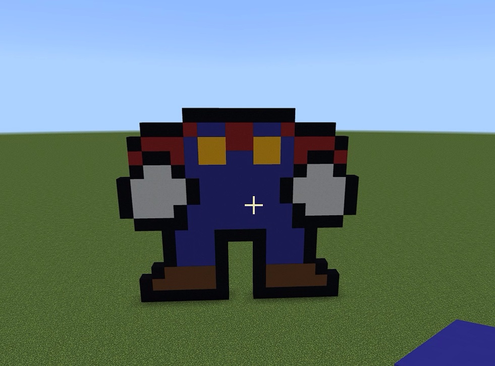 Como Fazer o Super Mario No Minecraft em Pixel Art - Parte 3