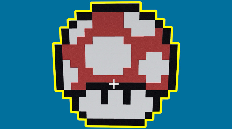Como Fazer O Cogumelo Vermelho do Super Mario No Minecraft em Pixel Art - Parte 2