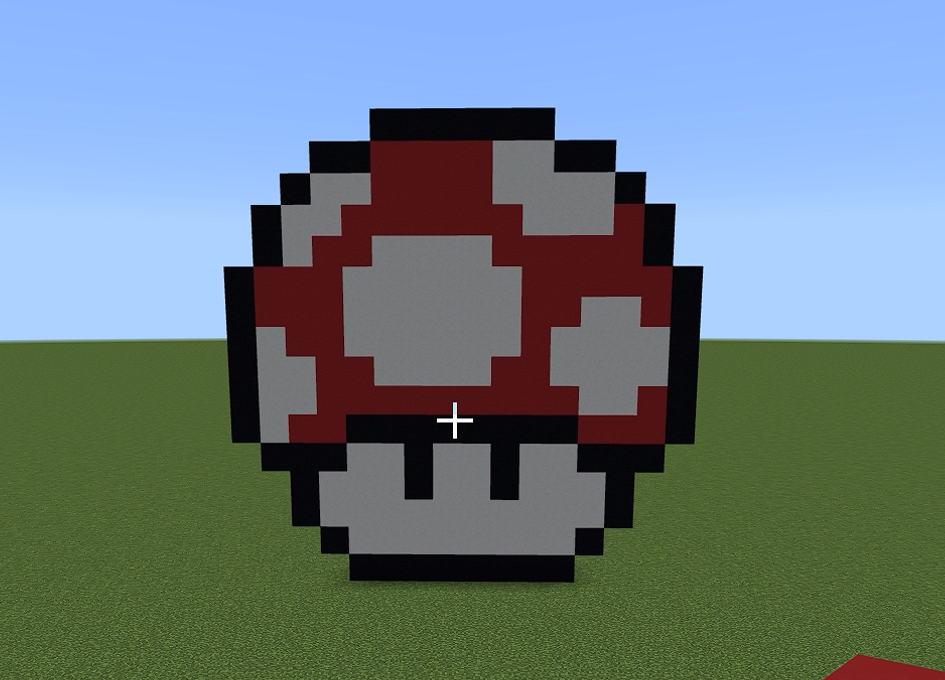 Como Fazer O Cogumelo Vermelho do Super Mario No Minecraft em Pixel Art - Parte 2